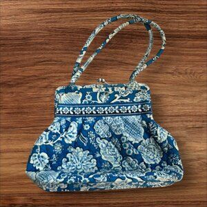 VERA BRADLEY Blue Lagoon Top Handle Kisslock Shoulder Bag